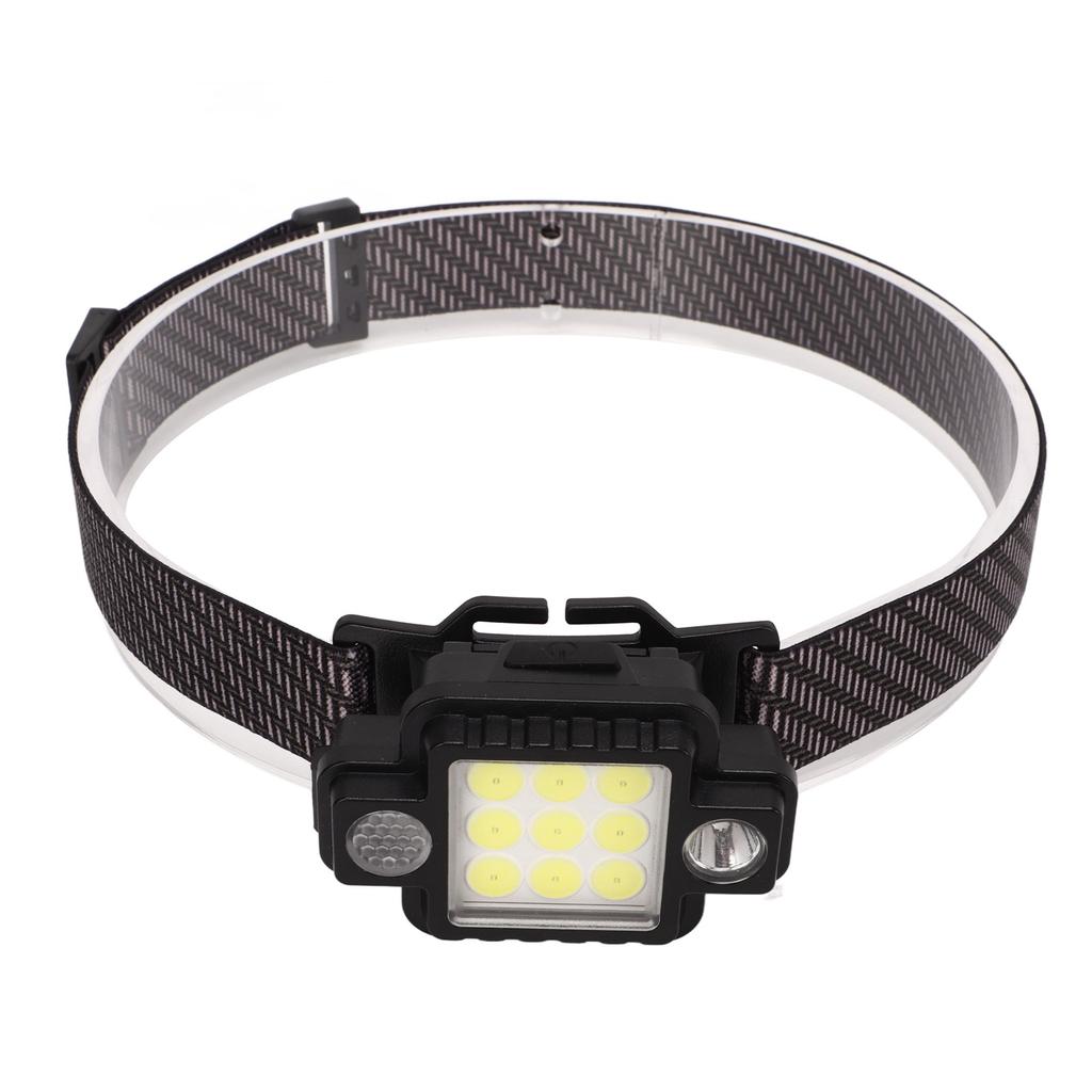 LED Headlamp USB Magnetic Ultralight COB Multifunction ABS Magnetic Headlight with Red Blue Light Mode for Outdoor Night