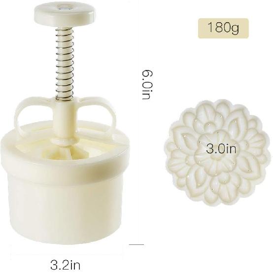 180g 5pcs Cookie Stamps Thickness Adjustable Moon Cake Mold Set, Cookie Press DIY Decoration Hand Press Cutter Cake Dessert Mold