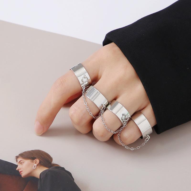 7Pcs/set Punk Finger Rings Black Rings Set Statement Korean Style Joint Ring For Women Gothic Fashion Jewelry 2026 Cool Vintage