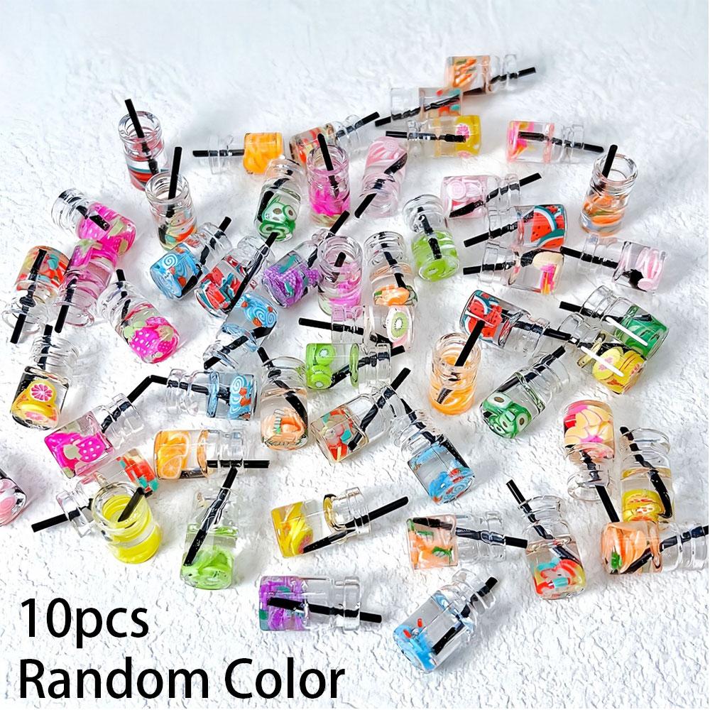 5/10/20pcs Random Mixed Round Fruit Cup Pendant Water Cup DIY Bracelet Necklace Earrings Keychain Foot Chain Pendant