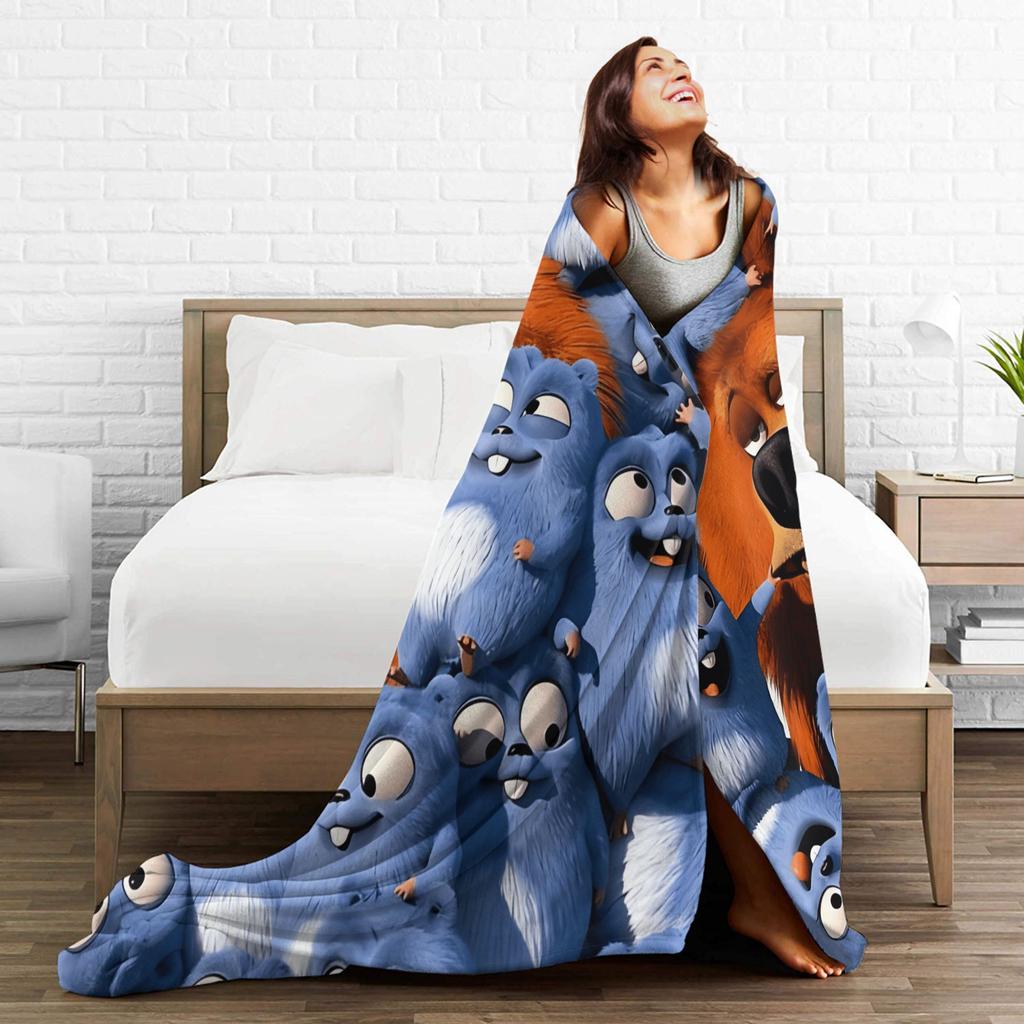 Coperta in Peluche Grizzy e i Lemming Coperta Plaid in Flanella per Studenti per Soggiorno Design Super Morbido Copriletto di Qualità Regalo