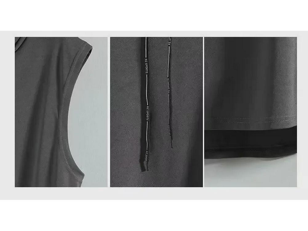 Men’s Slim Fit Hooded Sleeveless Vest for Summer Sports and Running