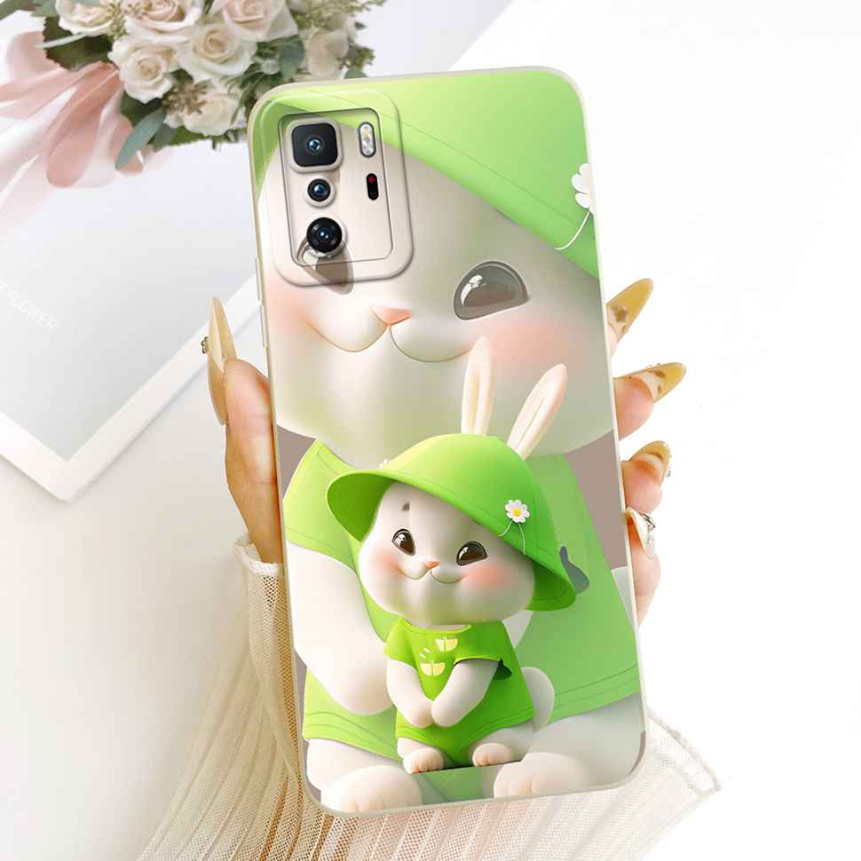 For Redmi Note 10 Pro China 6.6" Case Simple Cute Cartoon Rabbit Silicone Back Cover For Redmi Note 10Pro 10 PRO 5G Phone Cases