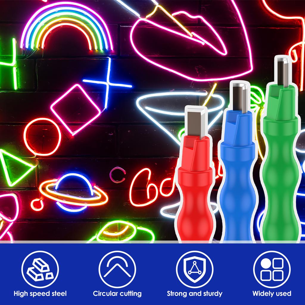 3/2Pcs Neon Light Cutter High Speed Steel Neon Strip Trimming Hand Tool Portable Neon Light Cutting Tool with Comfortable Handle