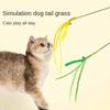 Cat Dog Tail Grass Dog Sage Feather Long Pole Cat Teasing Stick Bite Resistant Self Soothing Tool Cat Interactive Toy Supplies