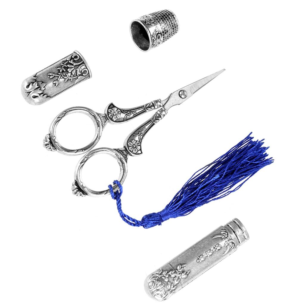 Vintage Design Sewing and Craft Scissors with Stainless Steel Material, Efficient Tool Incisive Points Classical Scissors for Dressmaking Fabric Craf