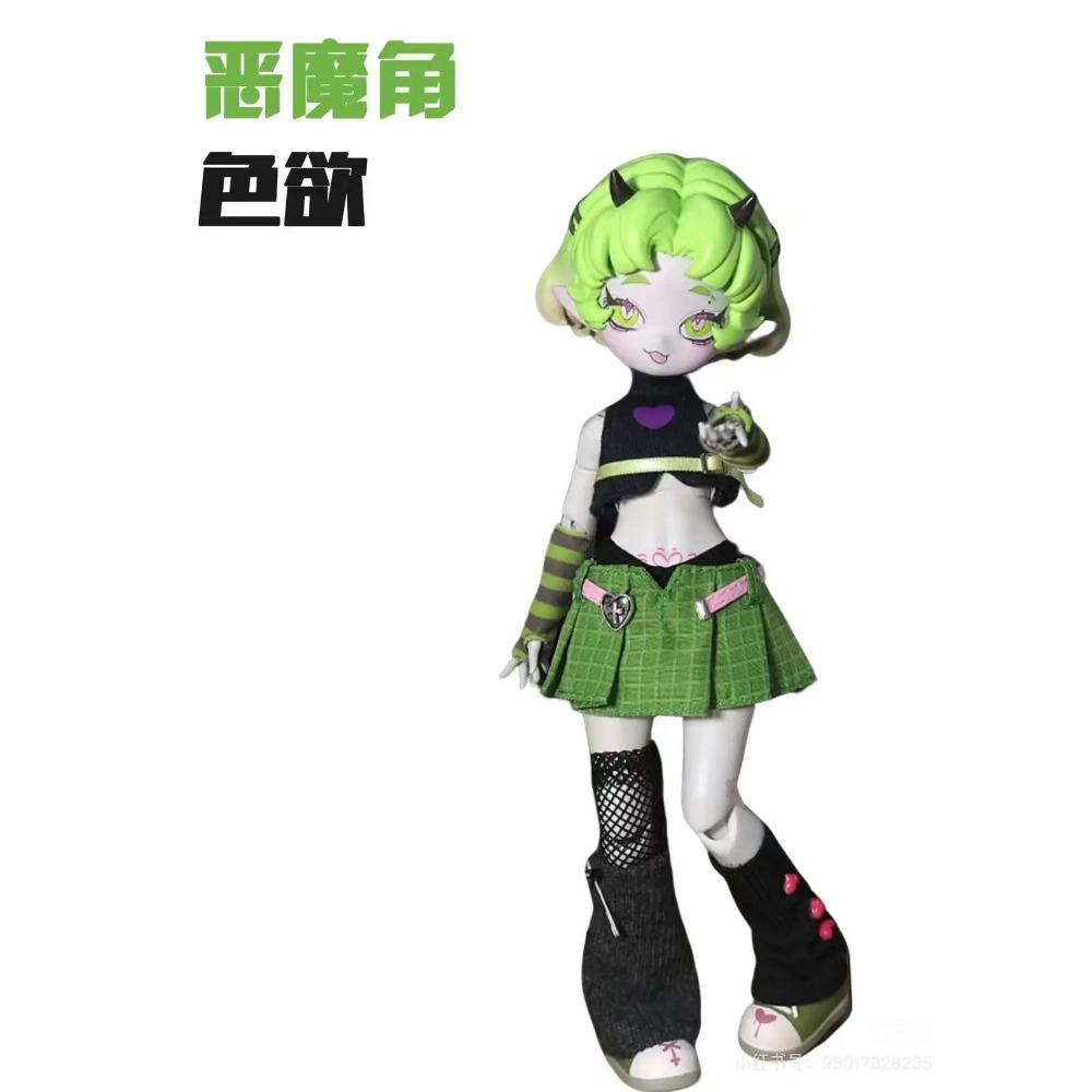 Cooze Bjd Devil'S Horns 1/8 Scale Movable Doll Ornament Blind Box Creative Desktop Collection Toys With Exquisite Joint Mobility