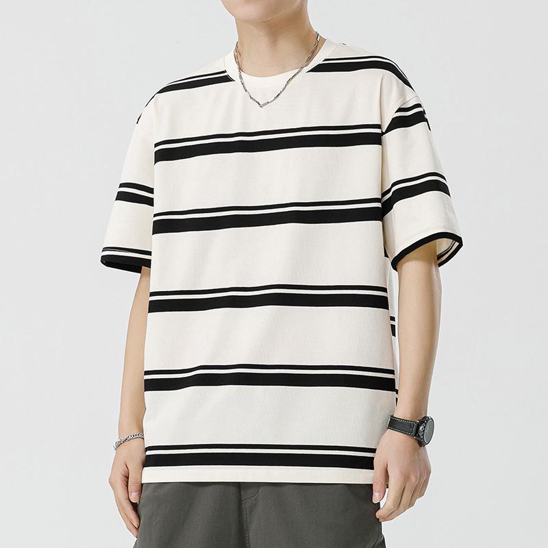 Kunhai Pengyun Men's Casual Sailor Striped Short Sleeve T-shirt