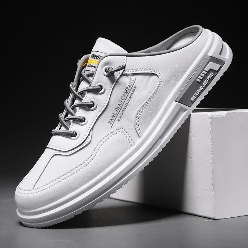 

Повседневная обувь мужская, закрывающая ногу, летняя, дышащая, повседневная, ленивая обувь с одной педалью, полуперетаскиваемая, мужская, модная обувь для вождения 39