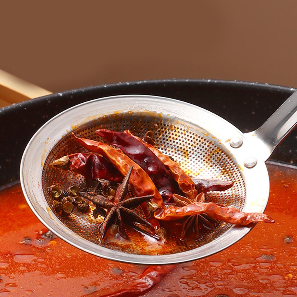 304 Stainless Steel Fine Mesh Strainer Flour Sieve Spoon Colander with Ergonomic Handle for Poached Eggs and Noodles