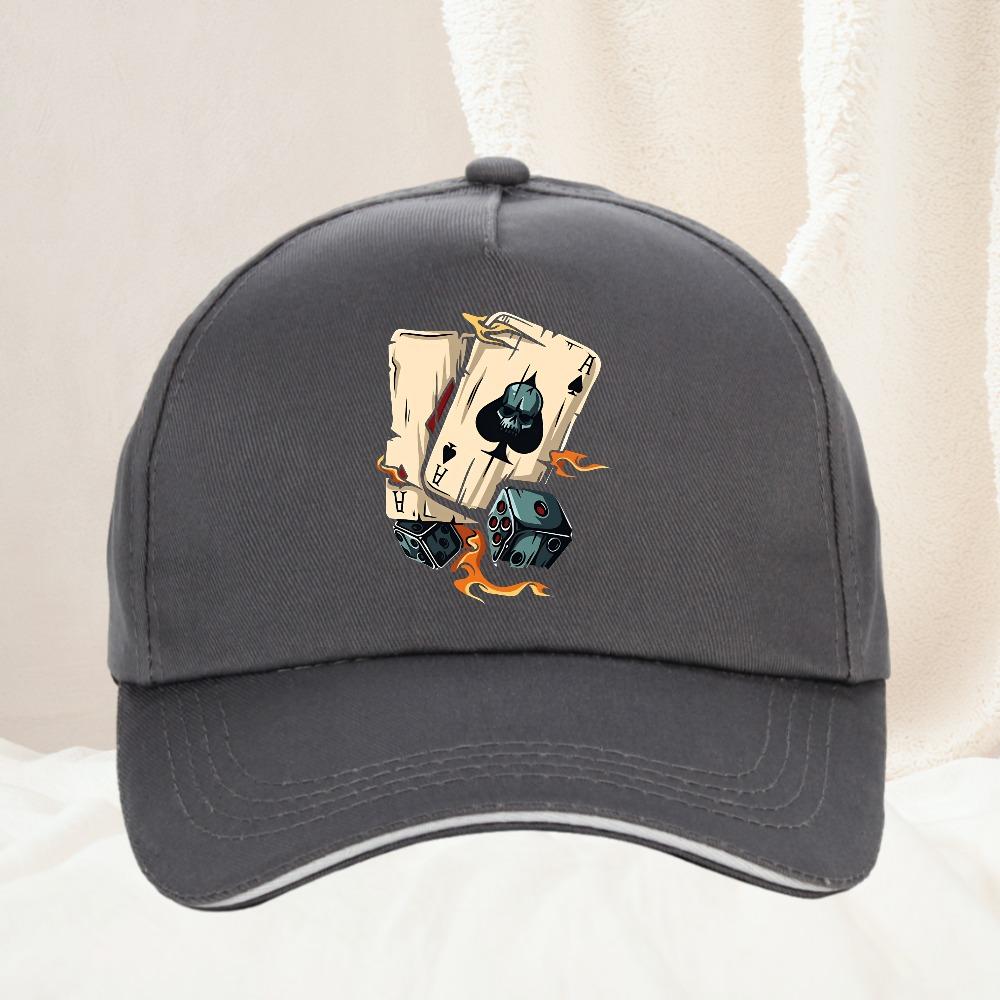 fashionable casual loose creative poker and dice printed sports Baseball Cap Adult Outdoor Caps Hats Unisex Adjustable Cap