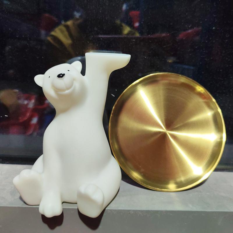 1Pc Minimalist Polar Bear Tray-Creative Cosmetic Key Desktop Storage Tray Ornament For Home Decoration