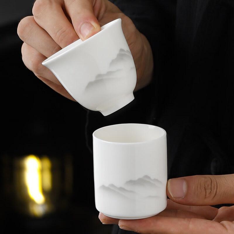 ZISIZ Mutton Fat Jade White Porcelain Teacup