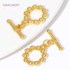 18K Gold Plated End Beads Toggle Clasp Brass Irregular Round OT Clasp For Jewelry Making Findings DIY Jewelry Accessories