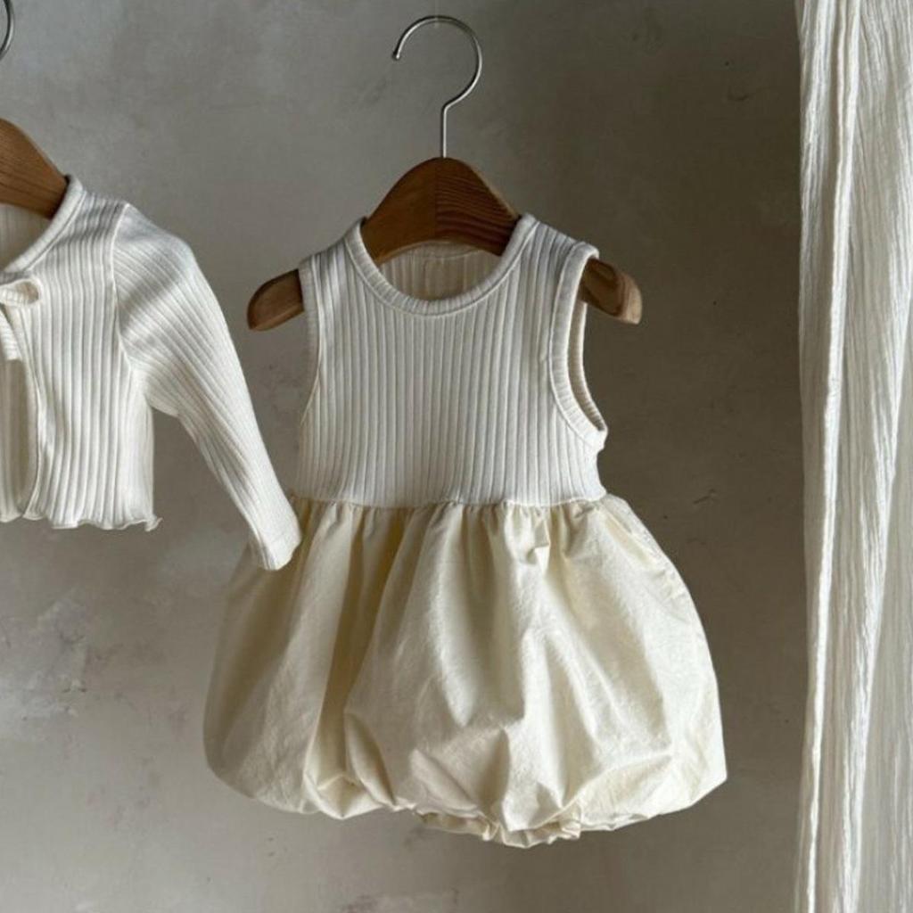 Toddler Girl Ribbed Cardigan & Tutu Dress Set with Sleeveless Lantern Skirt
