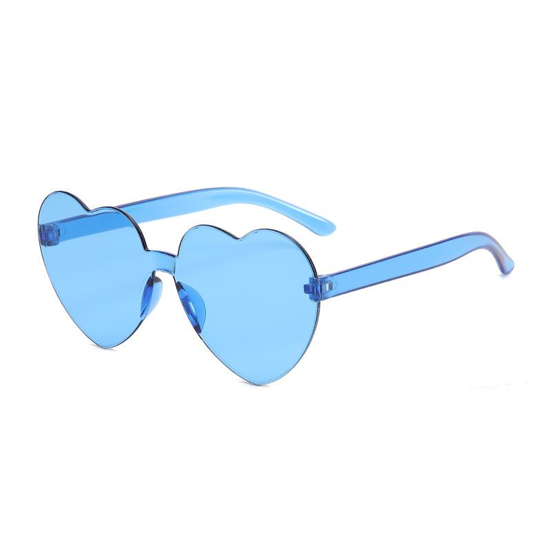 Heart-Shaped Sunglasses Kids Girl Boy Jelly Colored Love Sunglasses Children Pc Lens For Summer Beach Outdoor Activities