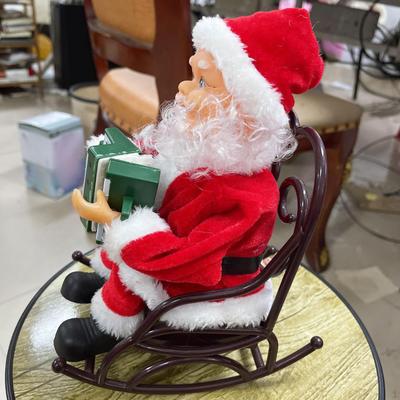 Christmas Santa Claus Ornaments Electric Statue Fireplace Office Collectible Sculpture Car