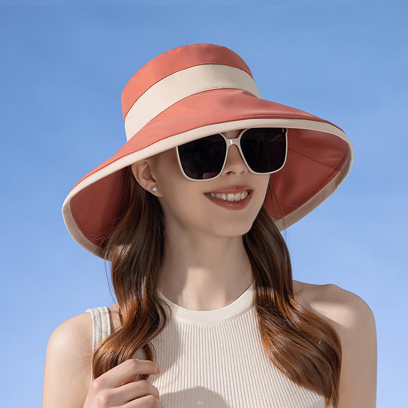 

Panama Women s Fisherman Sun Pot Hat Sunscreen Beach Summer Hat Big Brim Fashion Bow Outdoor Cap H41 55-60cm помаранчевий