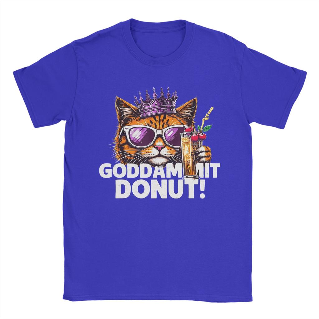 Donut Prinzessin Katze Meme T-Shirt Sommer Trendige T-Shirts Paar Baumwolle Rundhals Oversize T-Shirts Kurze Ärmel Streetwear Oberteile