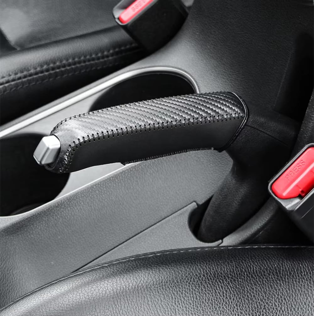 YFFSFDC Genuine Leather Handbrake Protection Cover, Anti-Dirt Cover, Universal Use, Easy Installation, High Quality,