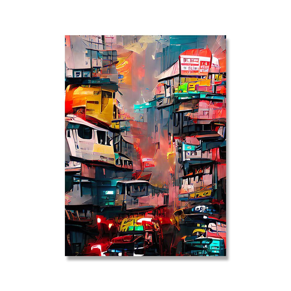 Tokyo Berlin Manila Rio Nairobi Lisbon Cityscape Canvas Painting Colourful Graffiti Travel City Poster for Living Room Decor