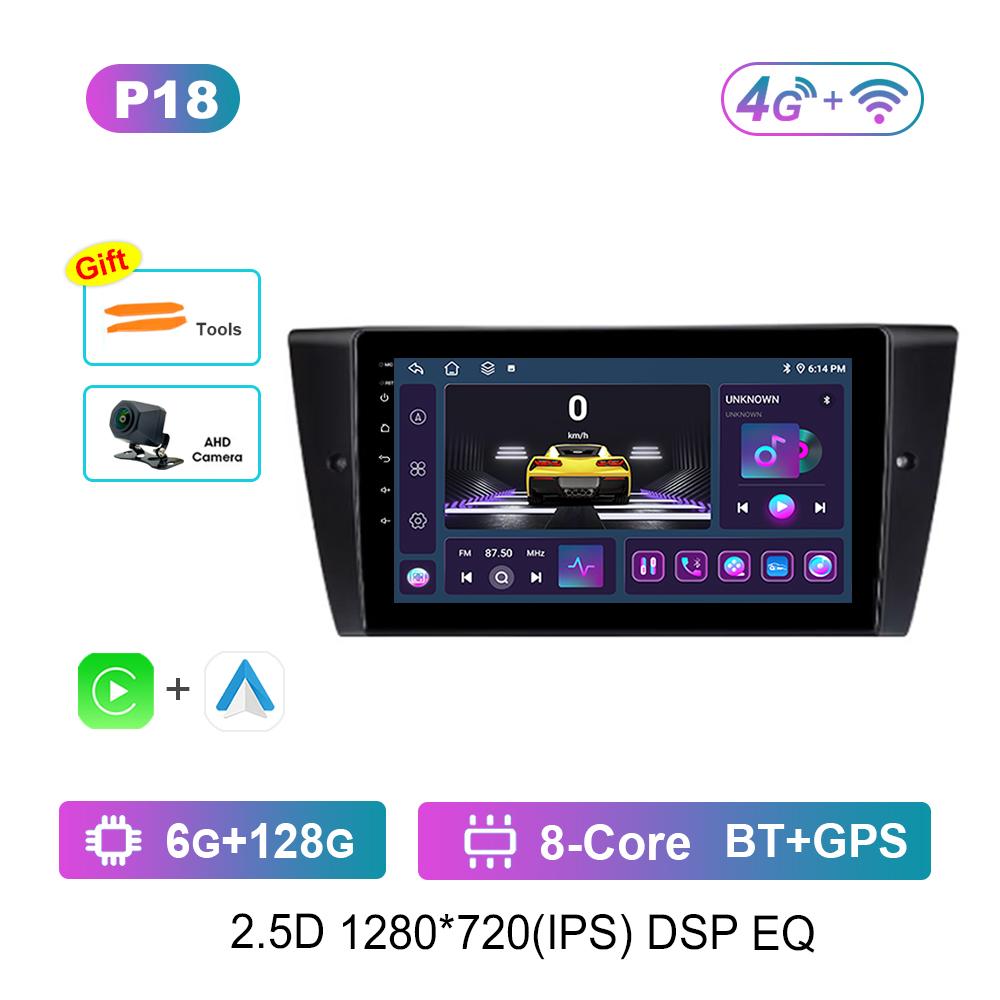9 Inch for BMW 3-Series E90 E91 E92 E93 Android OS Car Audio Multimedia Player DSP Stereo Head Unit 4G Carplay IPS Screen WiFi