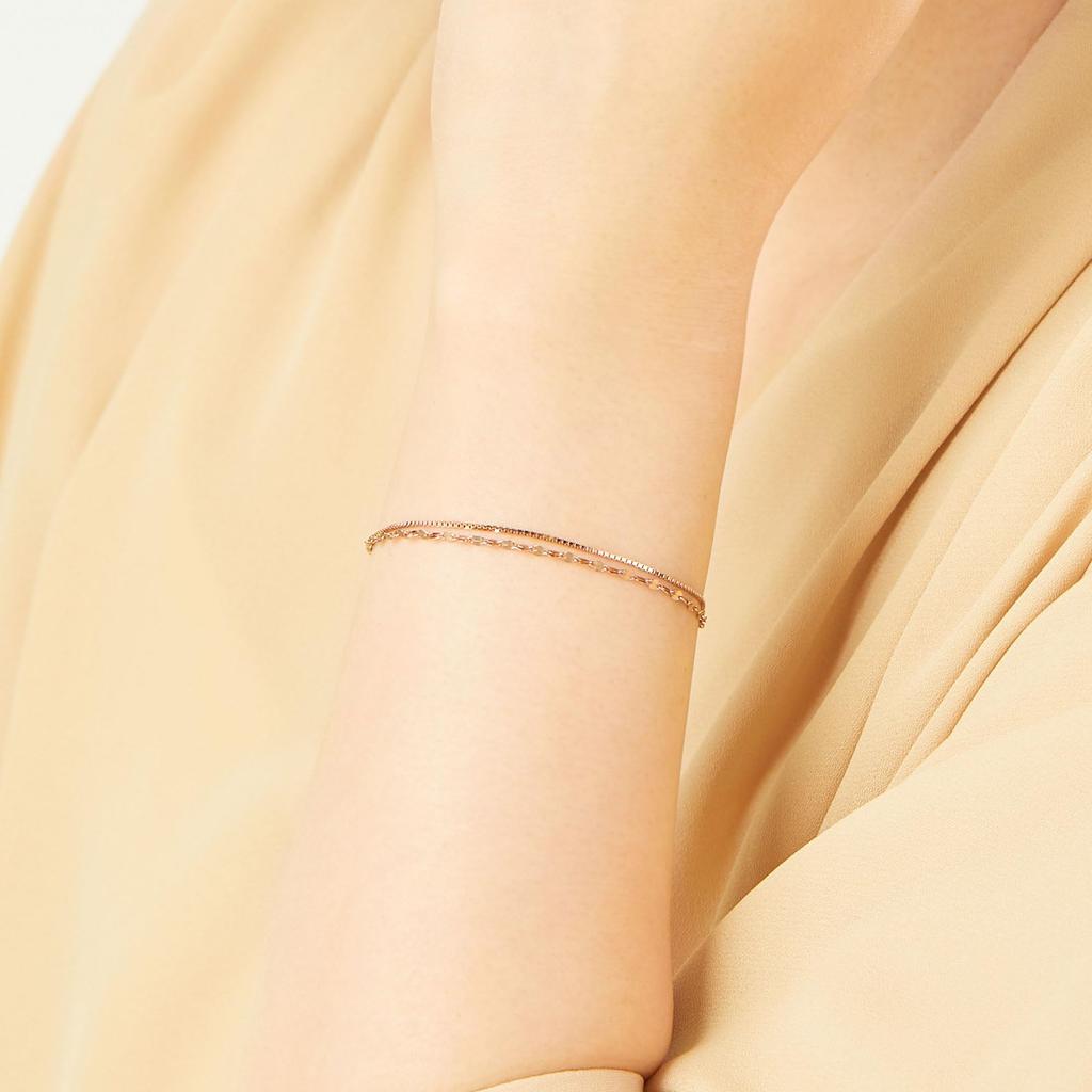 Vendome Bracelet 925 Silver 2 Rows Pink Gold GS9B0092LSSI [Official] [VIH Aoyama]