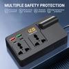 200W Car Power Inverter with 4 USB Ports 110V AC Car Plug Adapter Fast Charger 12V DC to AC Converter Type-C QC 3.0 Car Charger Adapter
