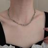 Elegant French Dopamine Colorful Beaded Pearl Necklace with Simple Shell Pendant