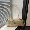 Flower French Stick Handbag Cloth Underarm Bags Portable Bow Shoulder Bag  Daily