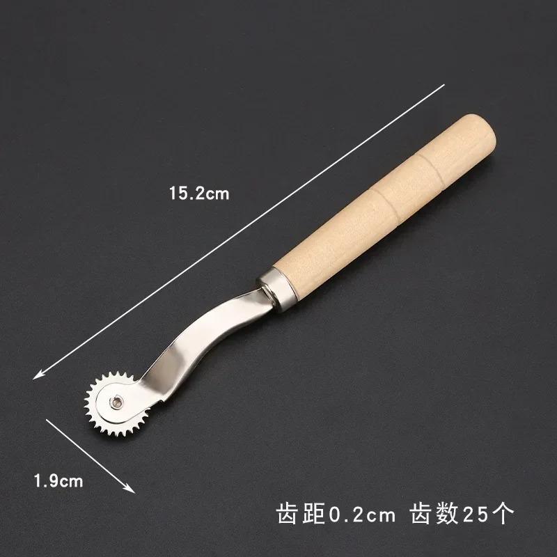 3Mm/2Mm Leather Needle Point Tracing Wheel With Wooden Handle For Arts And Leather Crafts Professional Stitch Marking Spacer