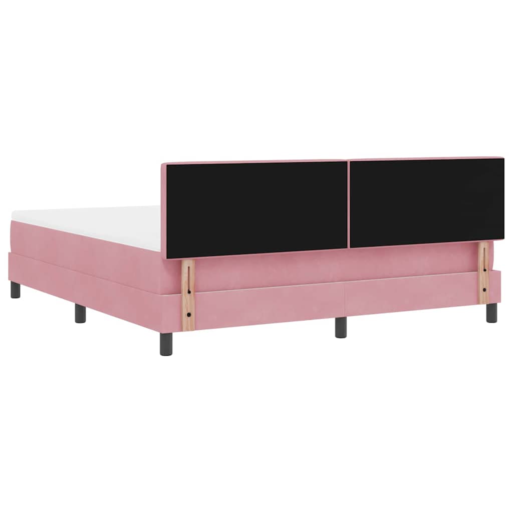 Box Spring Bed with Mattress and Headboard Pink 180 x 200 cm Velvet