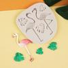 Tropischer Flamingo & Monstera-Blatt Silikonform
