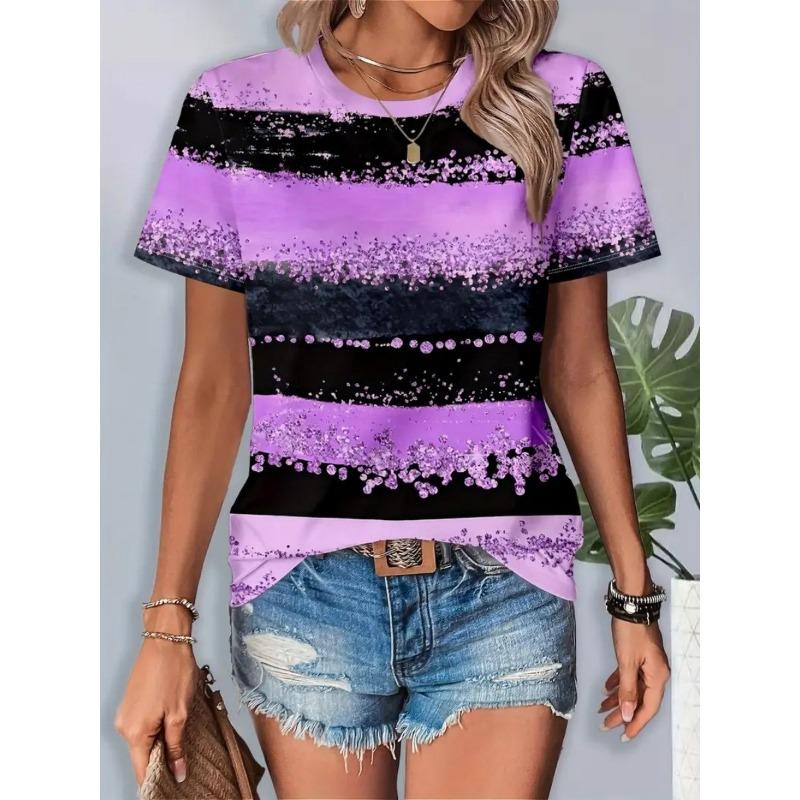 Women's T-shirt with Striped Pattern