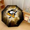 Pittsburgh Penguins Print Auto 8?Ribs Folding Umbrella Wind Resistant Lightweight Automatic Umbrella For Daily Travel