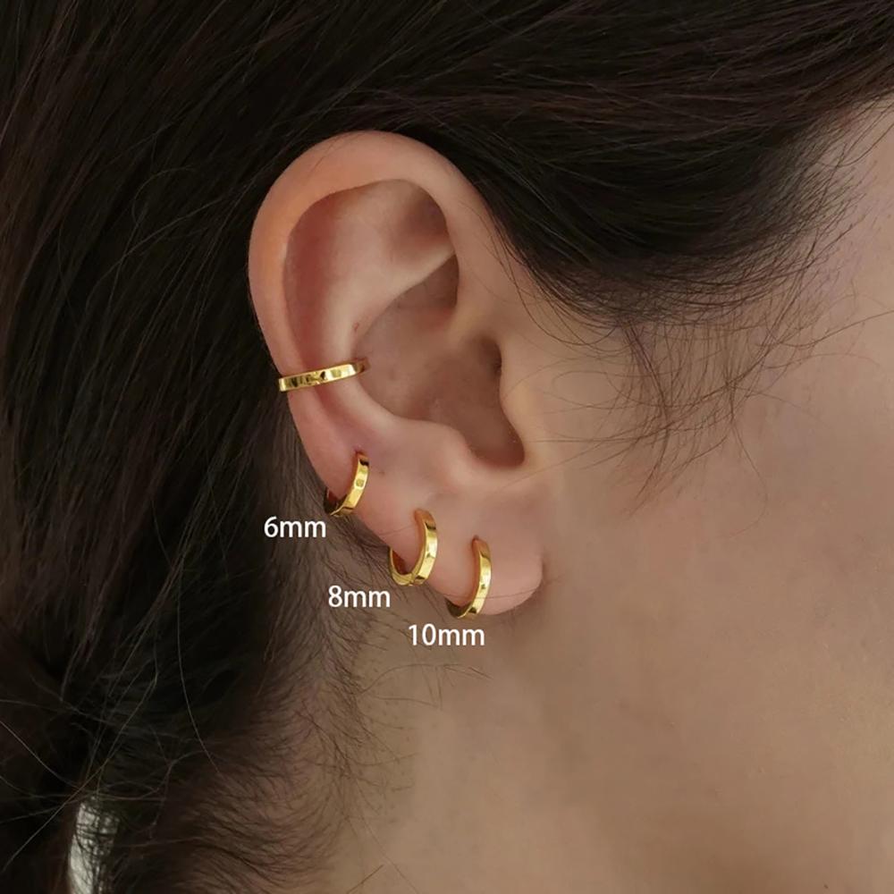 3pcs Trendy Stainless Steel Minimalist Hoop Earrings Set for Women Crystal Zirconia Huggie Circle Punk Earrings Piercing Jewelry