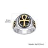 Punk Vintage Ankh Cross Rings for Men Fashion Simple Silver Color Rings Religious Amulet Stainless Steel Jewelry Size 7-12