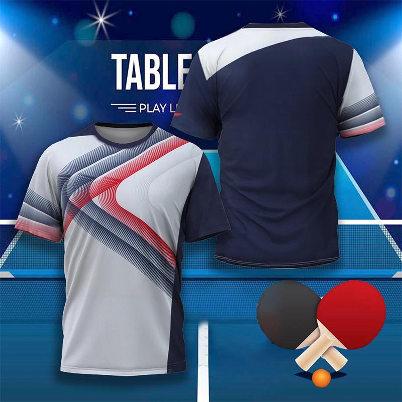 New Men Women Table Tennis Badminton Training Clothing Sportswear T-shirt Quick Dry Gym Tops O-Neck Short Sleeve Club Uniform