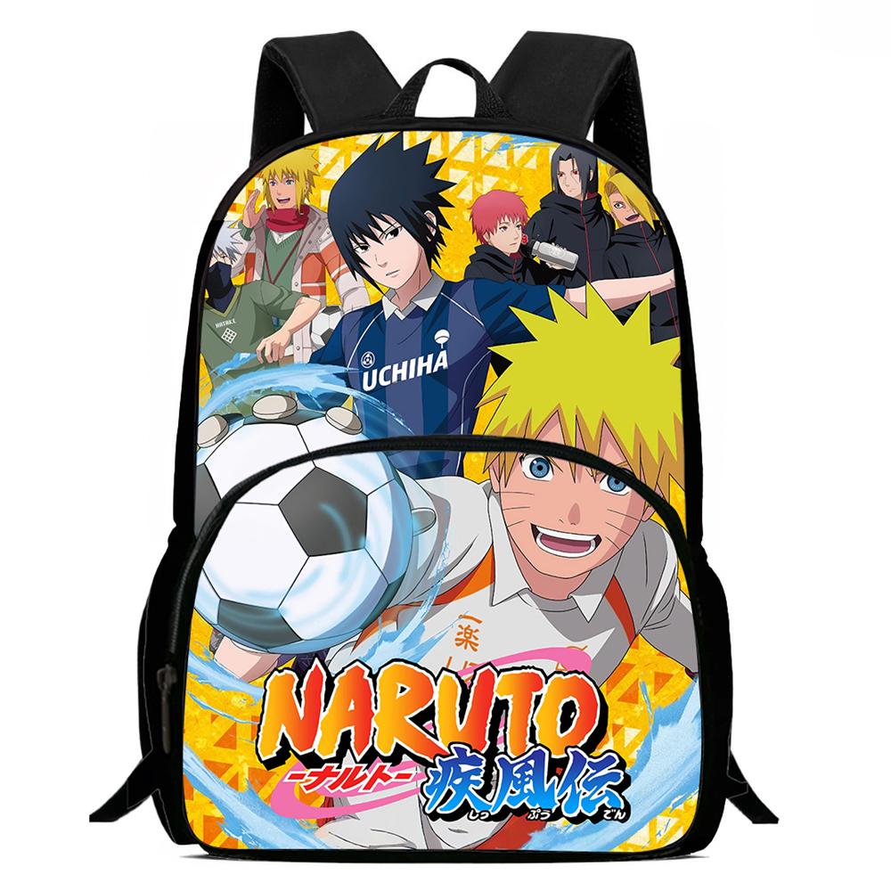 Lightweight NARUTO 3Pcs Set School Rucksack Set With Front Pocket Meal Tote Pencil Bag For Boys Girls Youth Aged 5-10