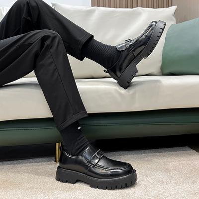Small Leather Shoes Men'S 45 46 Niche Leather Shoes Autumn New Japanese Platform Loafers Single Shoes 2136-T
