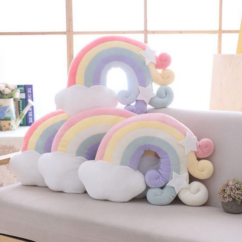 Sofa Rainbow Plush Pillow Cushion Sleeping Pillow Cloud Moon Home Toy Decoration