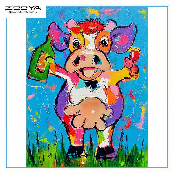 

ЗООЯ DIY 3D Алмазная картина Животное Корова Вышивка Крестом Ремесло Стежок Домашний декор