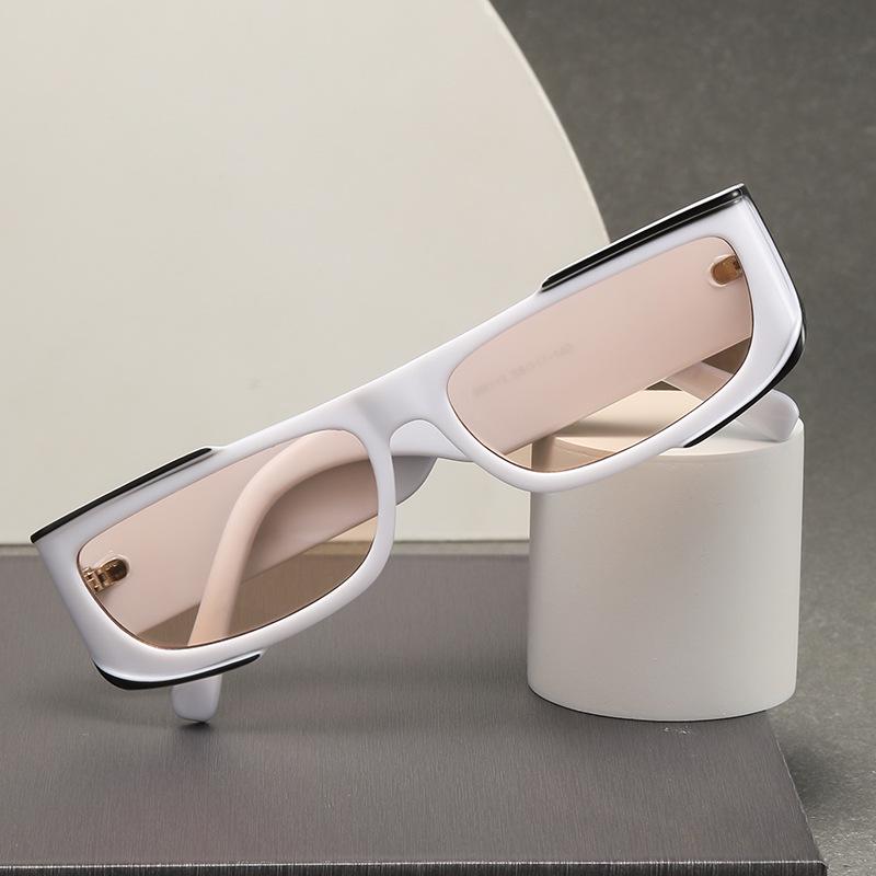 Trendy Small Frame Color Block Sunglasses - Fashionable Punk Style for Internet Celebrities