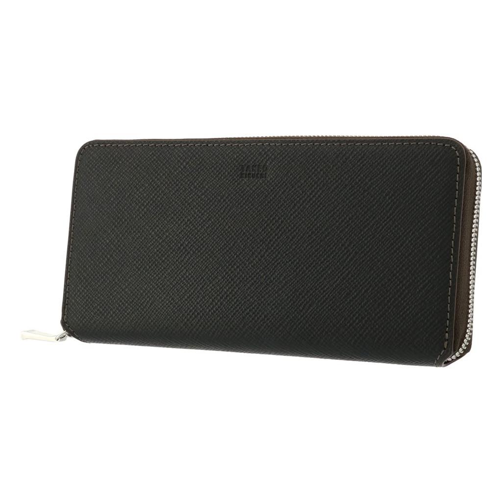 Dlouhá peněženka kulatý zip pravá kůže Panama 729627 hovězí kůže černá [Takeokikuchi] Pánská [01]