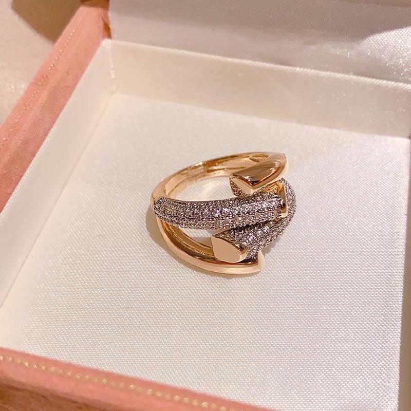 Irregular design open ring female ins tide Internet celebrity cold wind personality index finger ring
