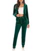 Damen Winter Warm Samt Stretch Lounge Jacke Oberteil und Hose Set mit Reißverschluss Sport Trainingsanzug Herbst Sportbekleidung