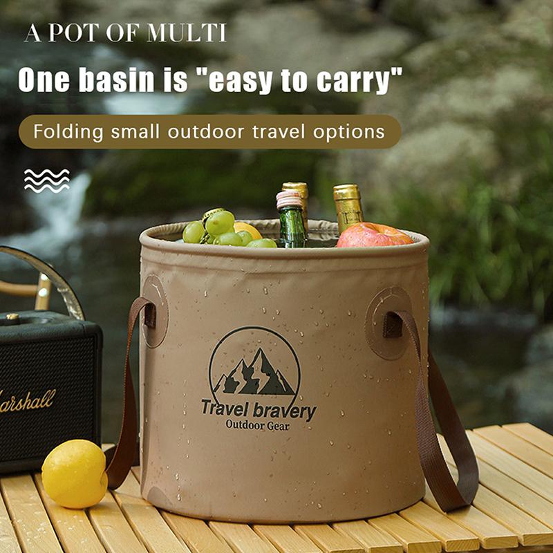 Tragbarer Faltbarer Eimer 5L 10L Großes Fassungsvermögen Outdoor Camping Reise Zusammenklappbarer Handlicher Wasserbehälter Für Outdoor Wandern