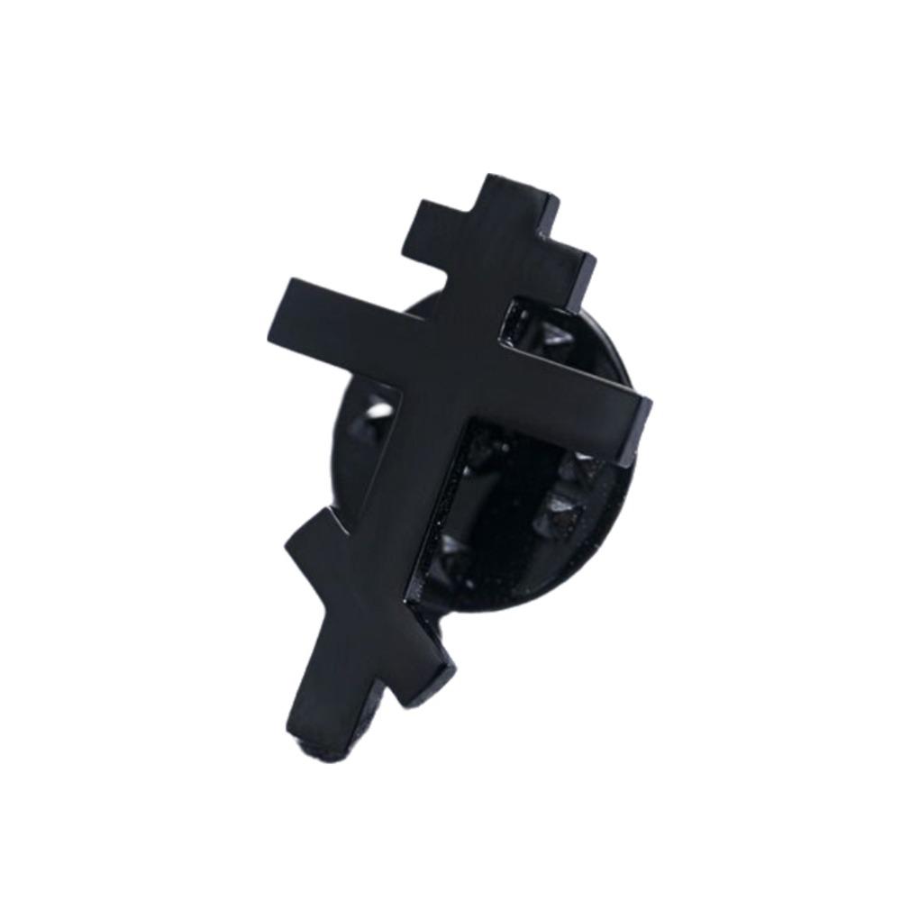 Spilla a forma di Croce Ortodossa in Acciaio Inossidabile Colore Oro Design Minimalista Gioielli Cristiani Stile Classico Spilla della Fede Gioielli di Moda