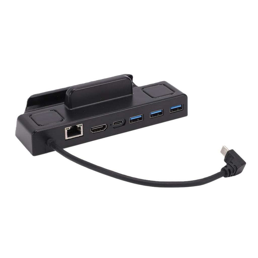 Docking Station Fit for Steam Deck OLED 6 in 1 Type C Hub with HD Multimedia Interface 4K 60Hz 1Gbps Ethernet 3 USB A