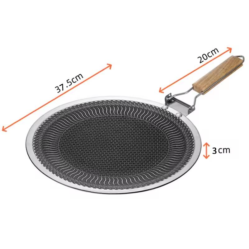 

Stainless Steel Baking Pan Round Griddle Pan 34/38cm Bottom Honeycomb Coal Non-Stick Design Outdoor BBQ Baking Pan